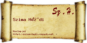 Szima Hédi névjegykártya